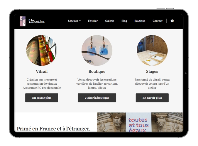 Website designed by DoveCreation FR in France on a iPad
